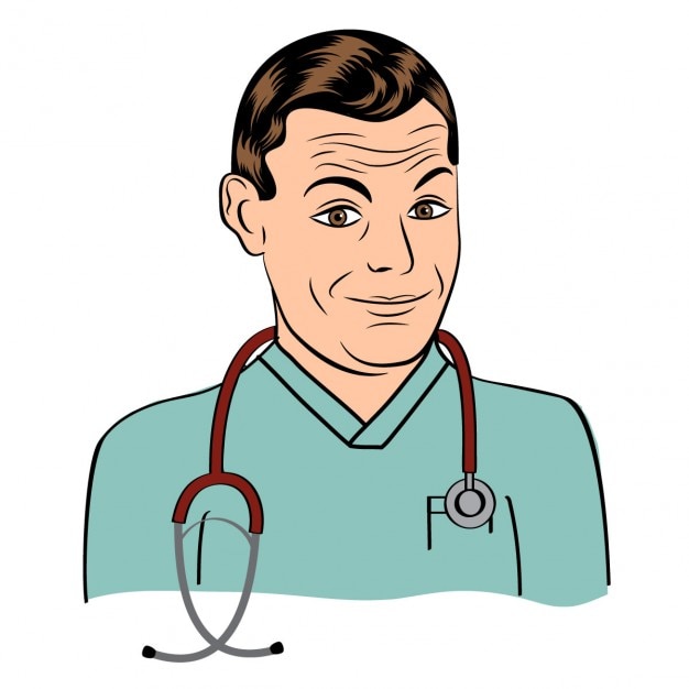 Vettore gratuito medico amichevole illustrazione sorridente
