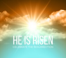 Free vector he is risen. easter background.