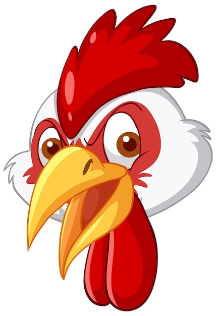 A head of chicken in cartoon style – Free vector, download for vector, free to download, free illustration, download free vector