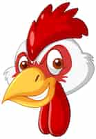 Free vector a head of chicken in cartoon style