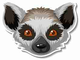 Free vector head of lemur animal cartoon sticker