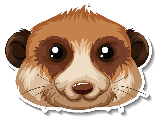 Head of meerkat animal cartoon sticker