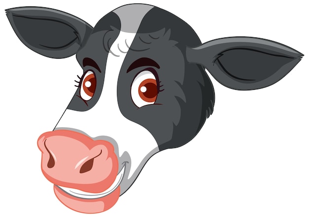 Голова дойной коровы в мультяшном стиле