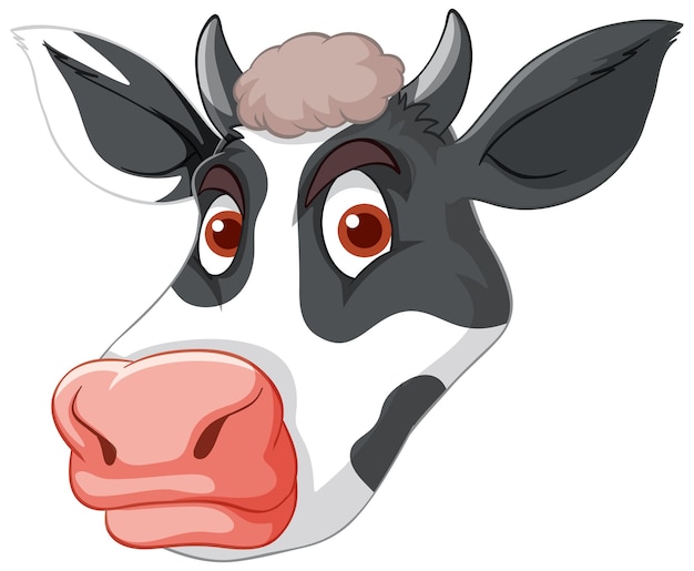 Head of milk cow in cartoon style