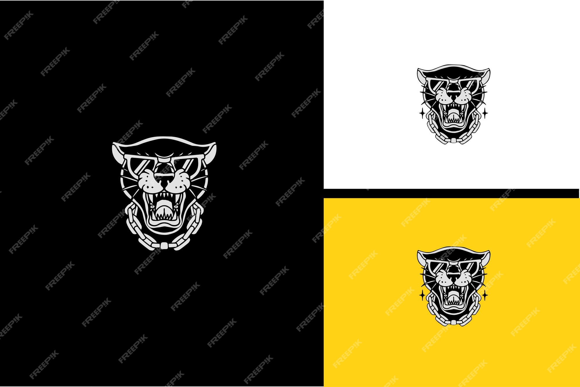 Premium Vector | Head panther vector illustration flat design