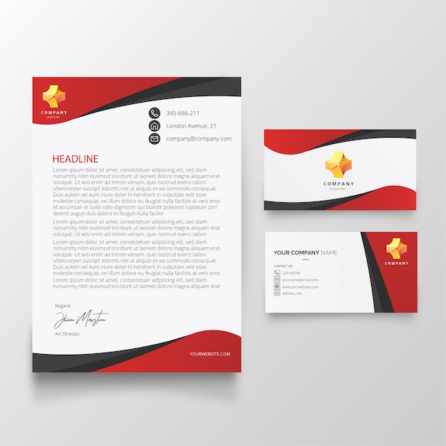 Headletter and Business Card Template