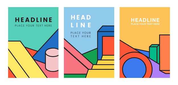 Headline colorful mockup graphic design