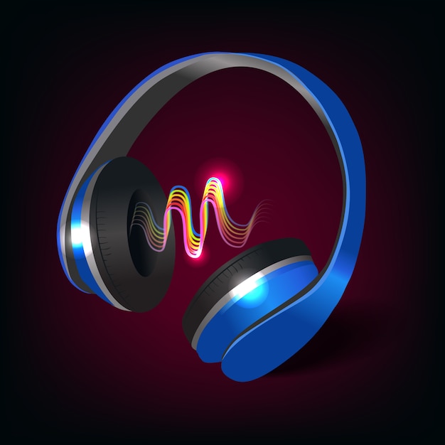 Free vector headphones dark and blue