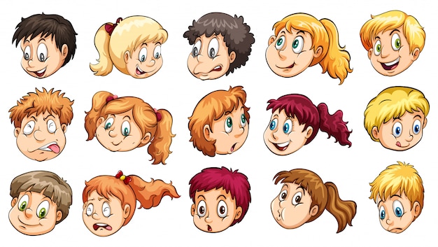 Free vector heads of male and female