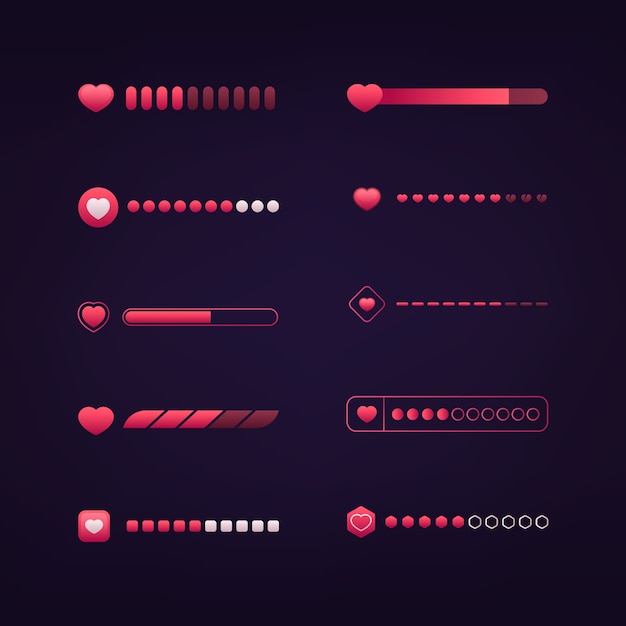 Free vector health bar elements set