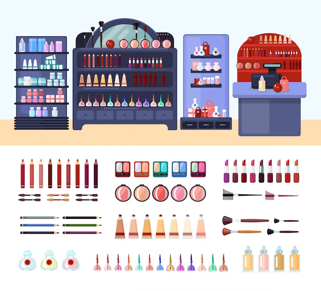 Free vector health and beauty store composition