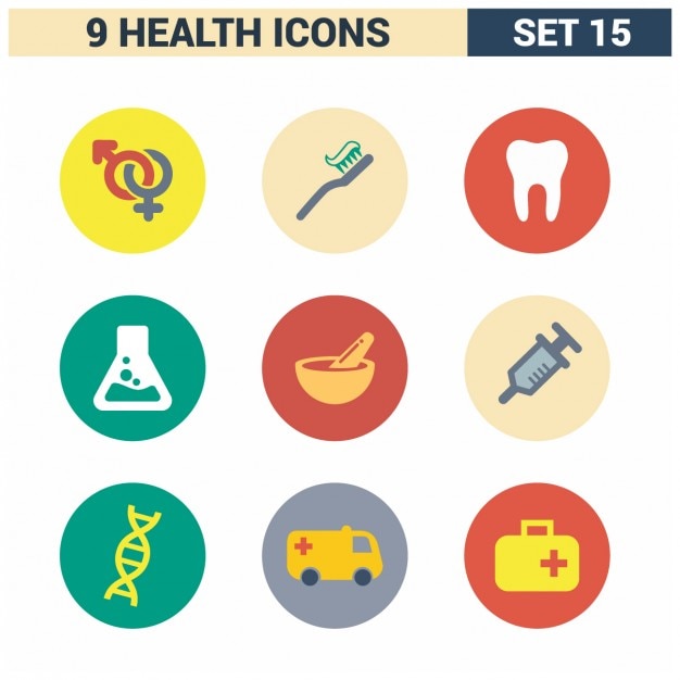 Free vector health care icon set