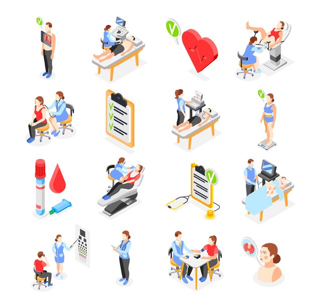 Health Checkup Isometric Set