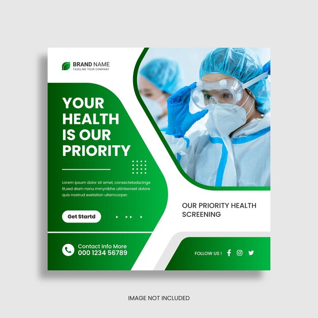 Health clinic social media post template