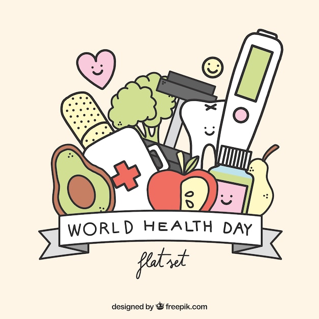 Health day background in flat style