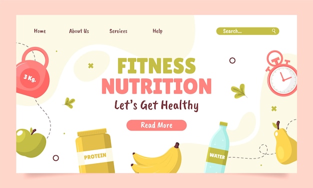 Health and fitness nutrition landing page template