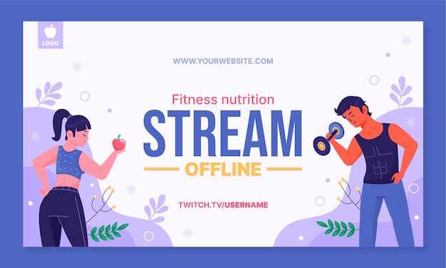 Health and fitness nutrition twitch background