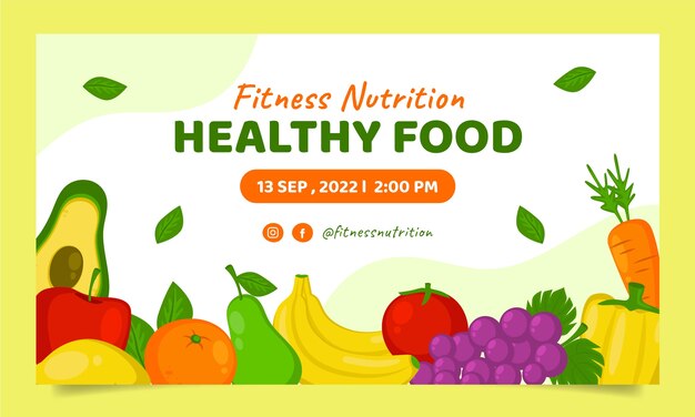 Vettore gratuito modello di webinar sulla nutrizione per salute e fitness