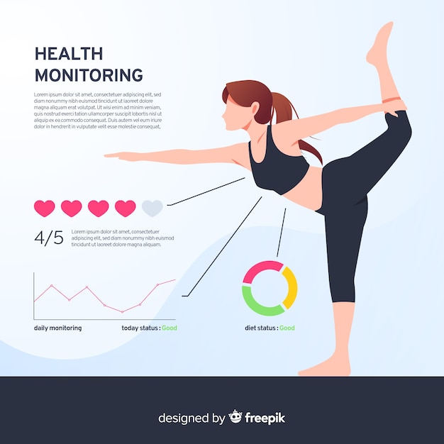 Health infographic template flat style