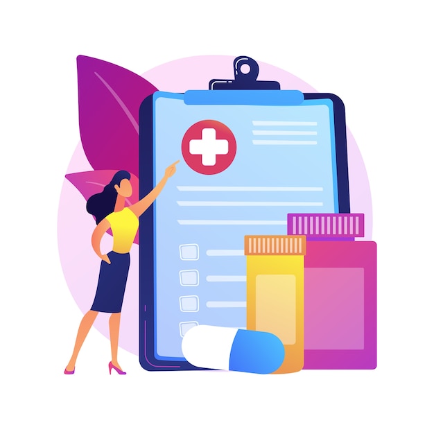 Health insurance abstract concept   illustration. Health insurance contract, medical expenses, claim application form, agent consultation, sign document, emergency coverage