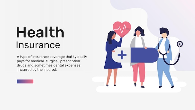 Free vector health insurance template vector for blog banner