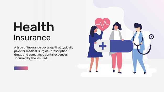 ブログバナーの健康保険テンプレートベクトル