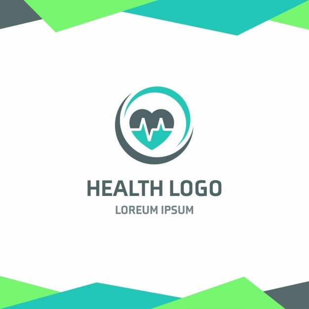 Health logo with a heart