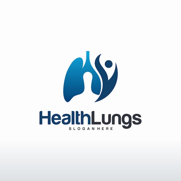 Health lungs logo designs concept vector, people and lungs logo template