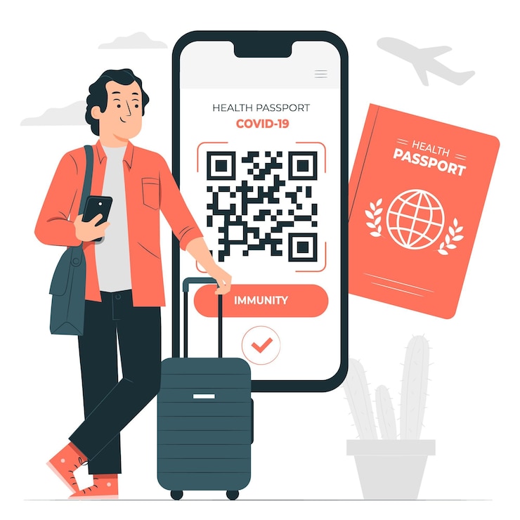 Free Vector health passport concept illustration