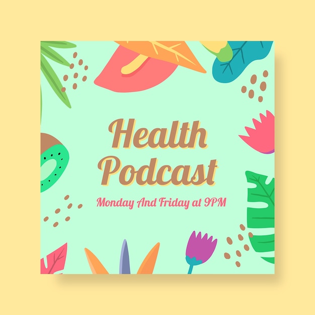 Free vector health podcast cover template