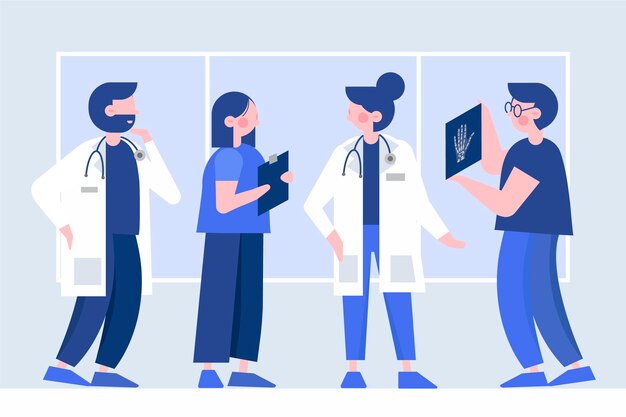 Free Vector health professional team collection