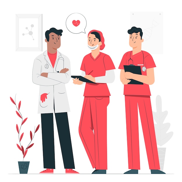 Health professional team concept illustration