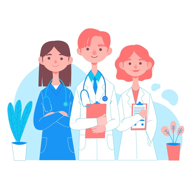 Free vector health professional team concept