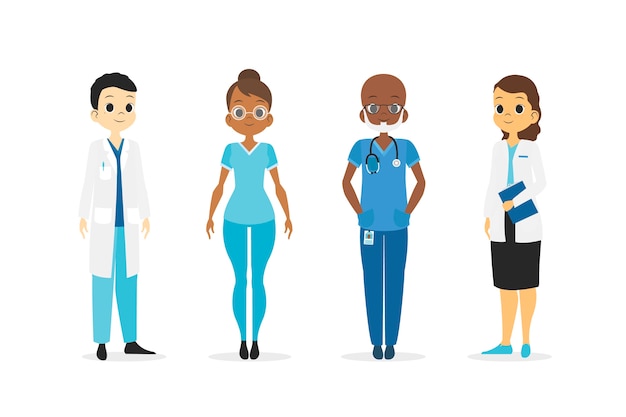 Free vector health professional team illustration design