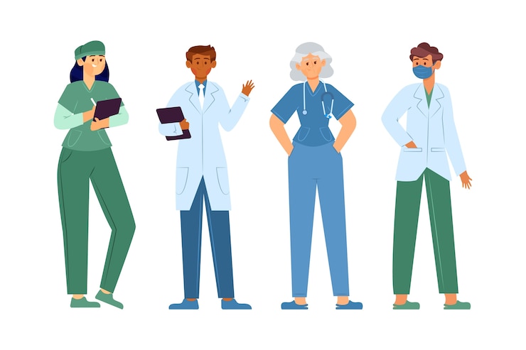 Free Vector health professional team