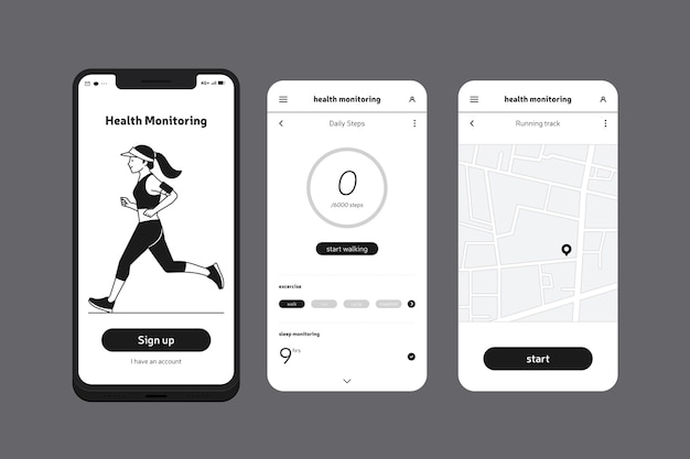 Health and running mobile phone app