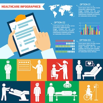 Sanità modello infografica