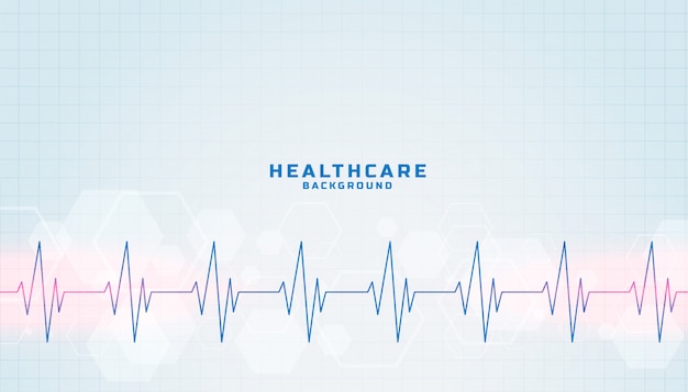 Free vector healthcare and medical background with heartbeat line