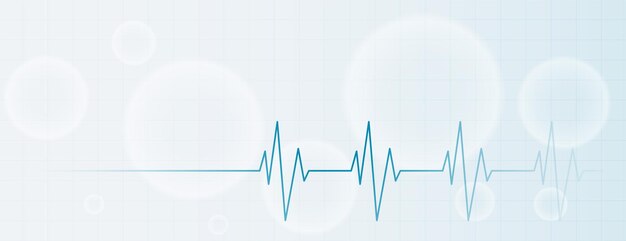 Healthcare medical concept banner with lifeline