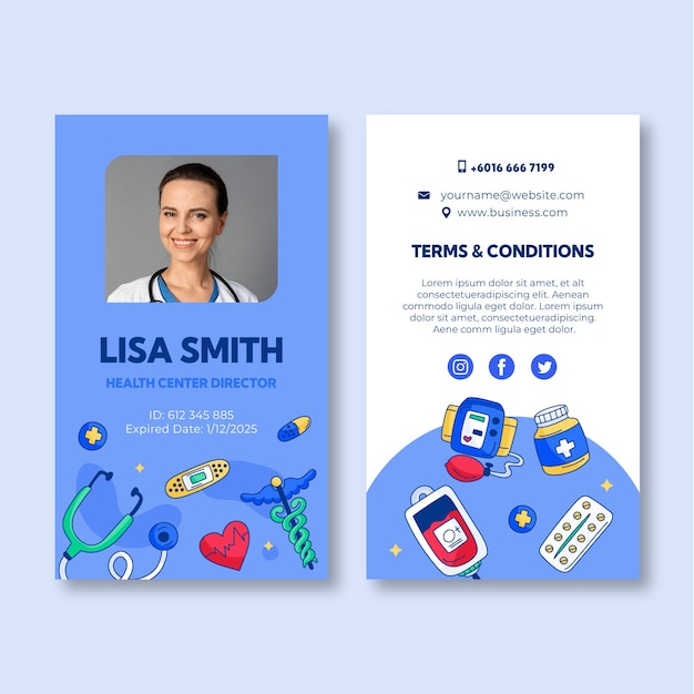 Healthcare system id card template