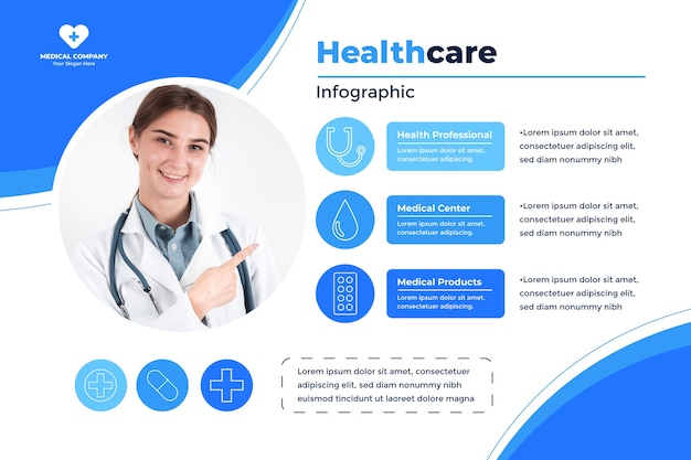 Free vector healthcare system infographic template