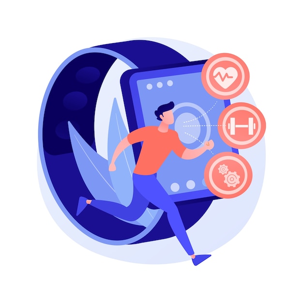 Healthcare trackers wearables and sensors abstract concept illustration