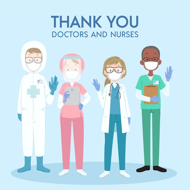 Free vector healthcare workers appreciation