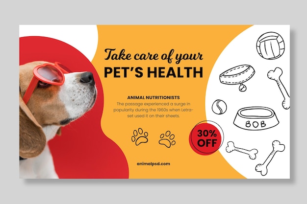 Free vector healthy animal food banner template