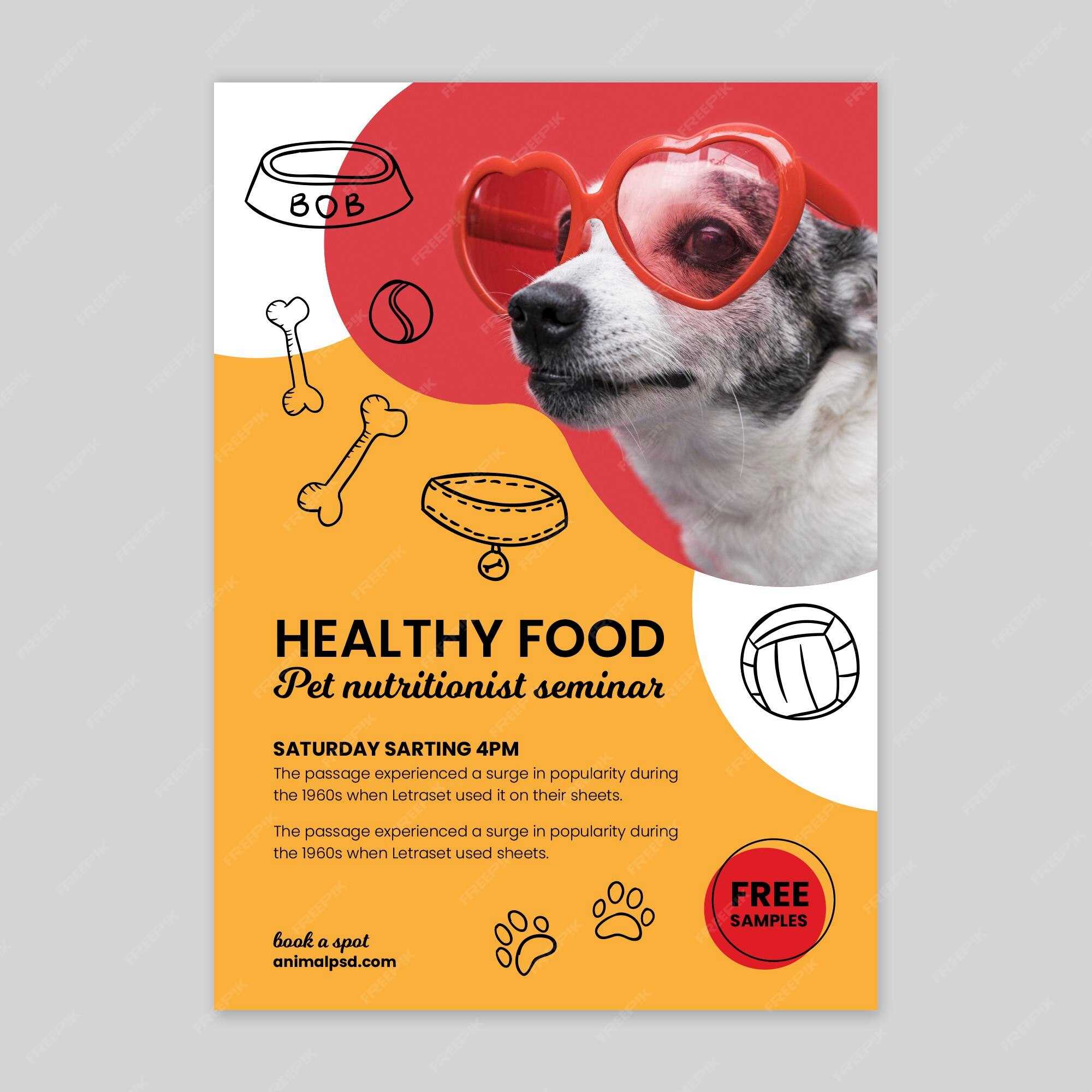 Free Vector | Healthy animal food poster template Free Vector | Healthy animal food poster template