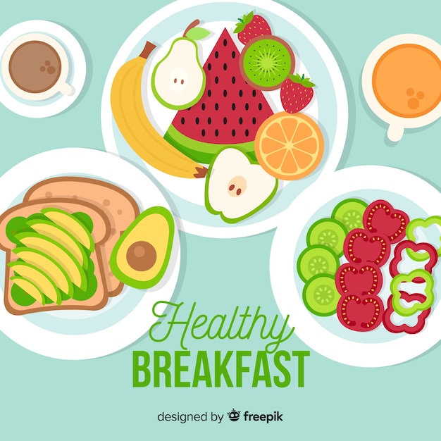 Free vector healthy breakfast background