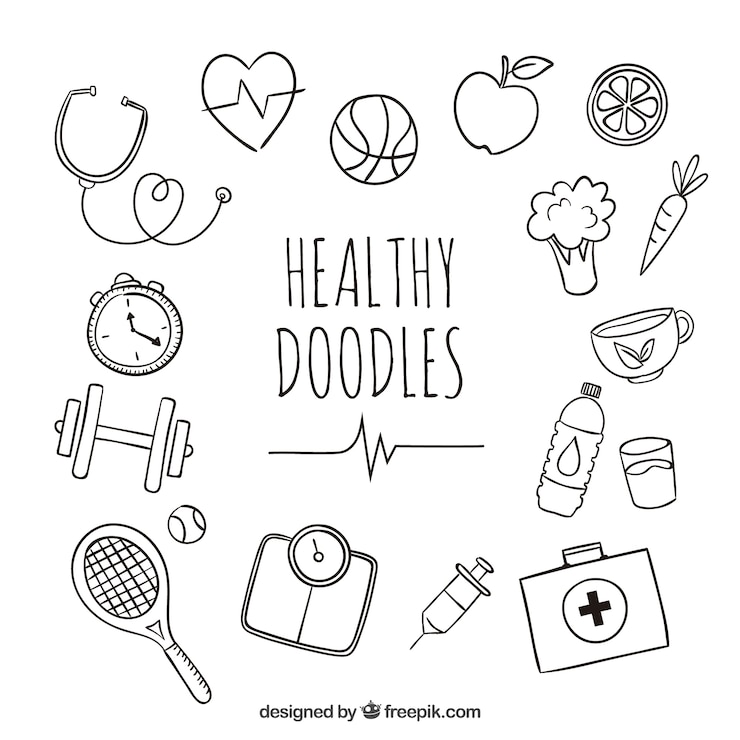 Free Vector healthy doodles