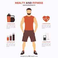 Vettore gratuito sana e fitness infografia