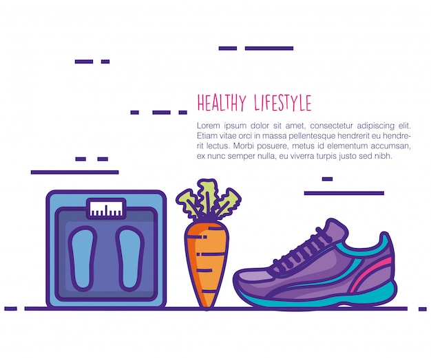 Free vector healthy and fitness lifestyle set icons