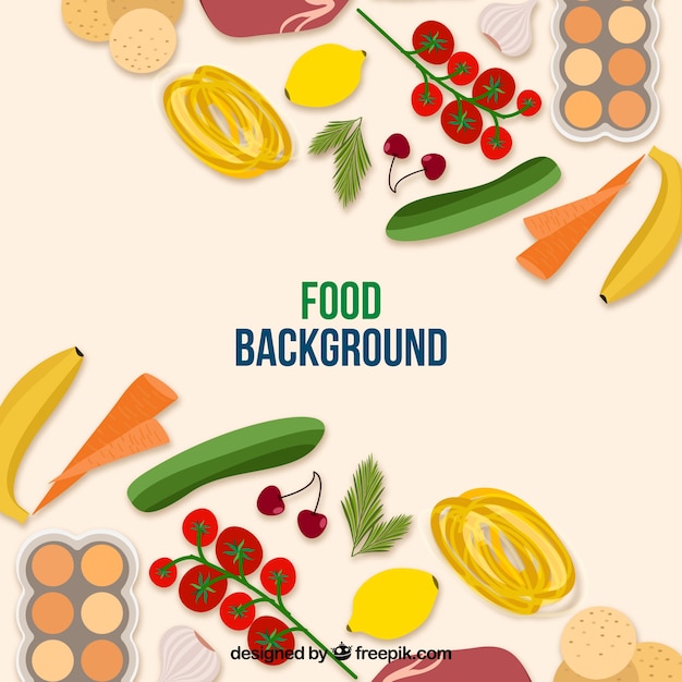 Free vector healthy food background with flat design